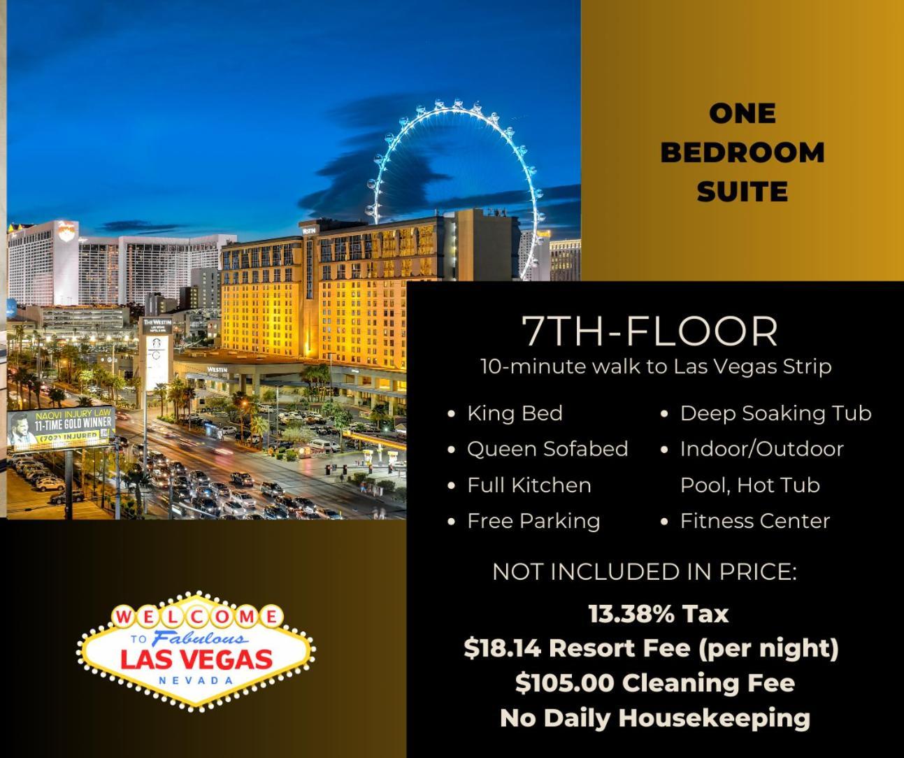 Ultimate Vegas Getaway One Bedroom With Balcony, Kitchen, Gym, Pool & Free Parking Aparthotel