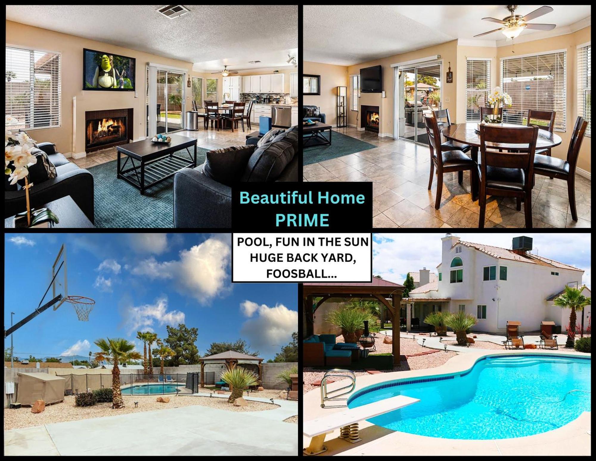 Vegas Getaway, Pool, Basket Ball, Games, Cook Holiday home