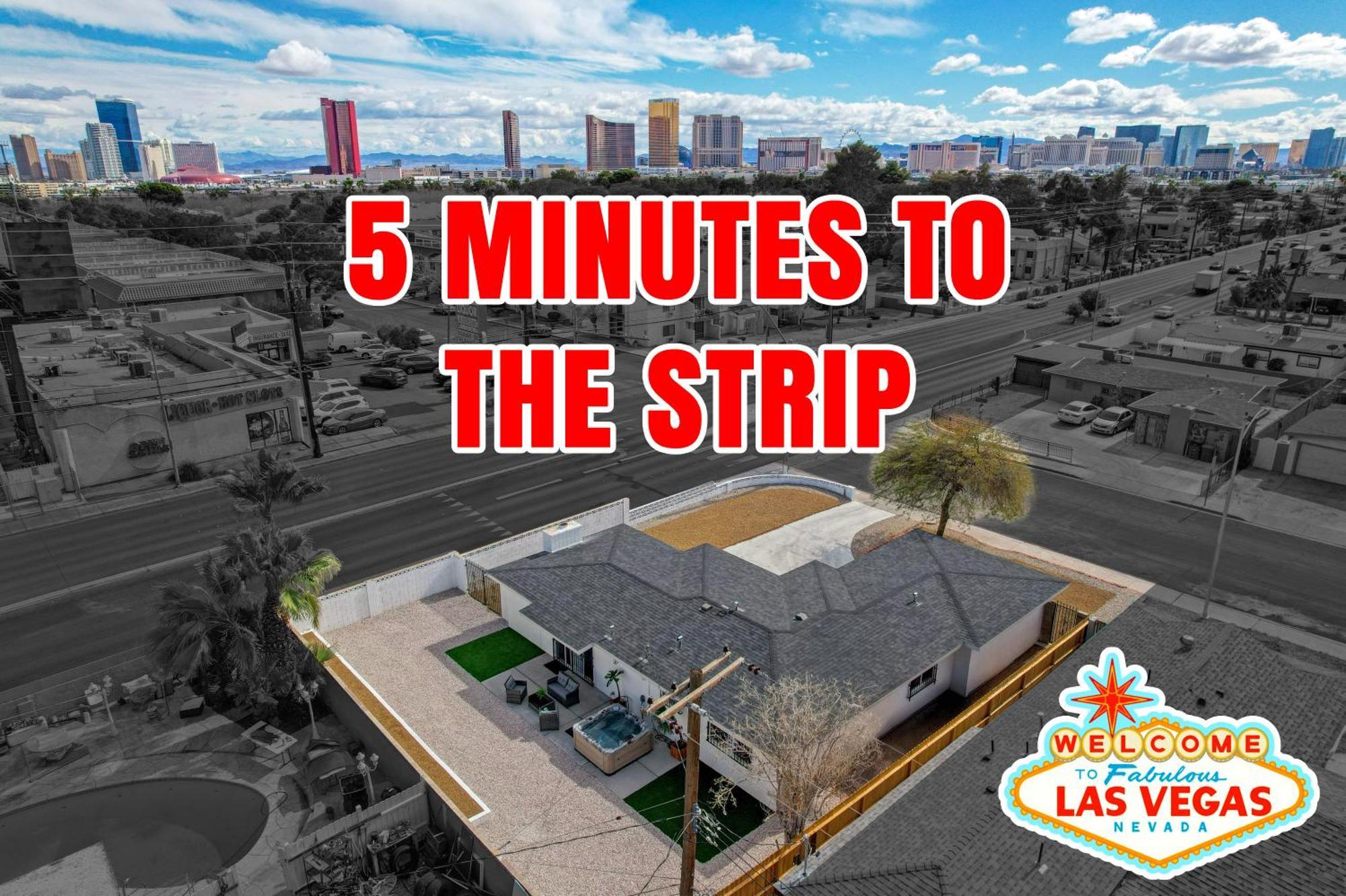 5 Min To The Strip Hot Tub Sleeps 7 Game &